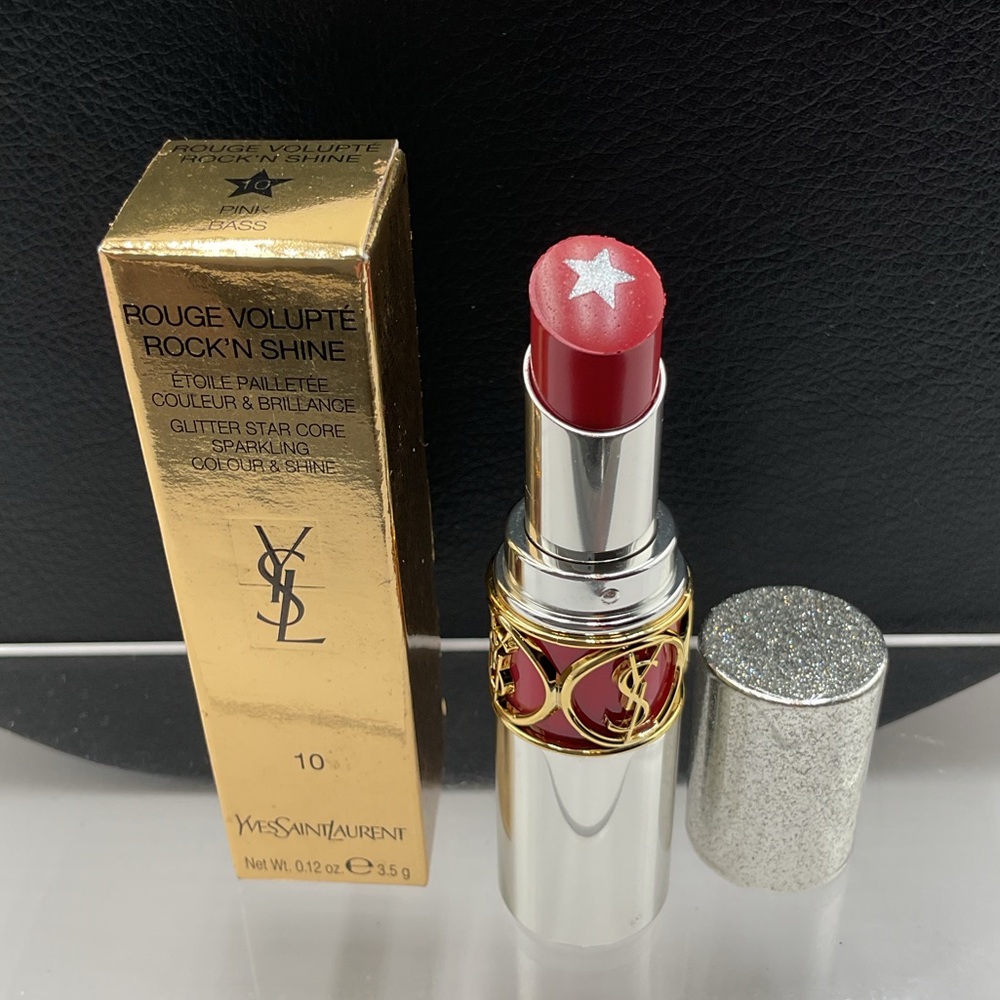 Yves Saint Laurent Rouge Volupté Rock ‘N Shine Lipstick in 10 Pink Bass - BNIB - Picture 8 of 16